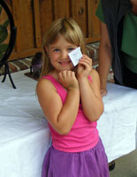 Samantha with the winning ticket Samantha with the winning ticket